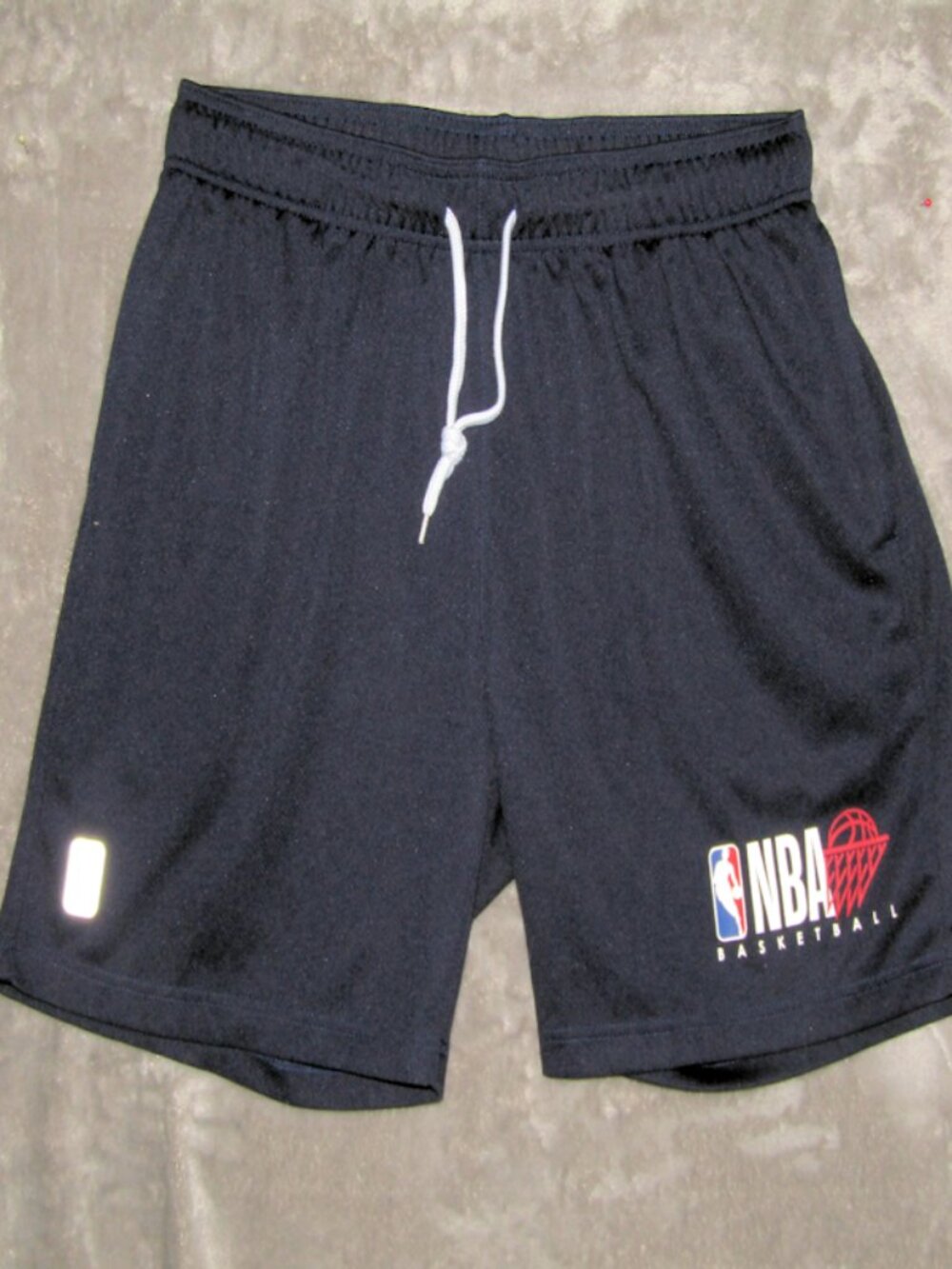 NBA boys size XL athletic shorts color navy blue adjustable waist